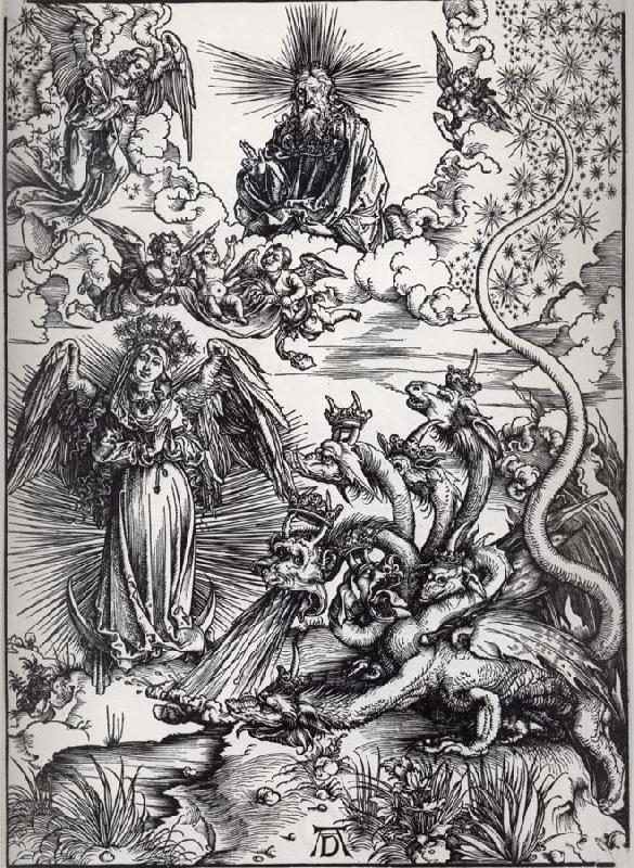 Albrecht Durer The Apocalyptic woman and the seven-Headed Dragon Spain oil painting art